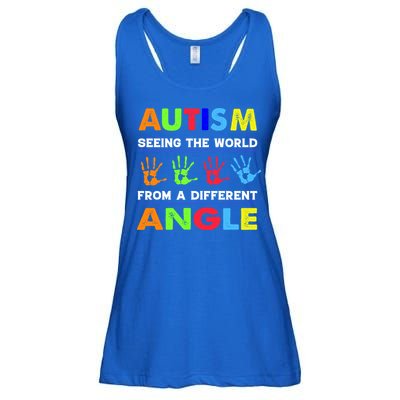 Autism Hand Prints Seeing The World From A Different Angle Ladies Essential Flowy Tank
