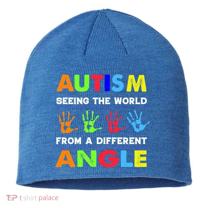 Autism Hand Prints Seeing The World From A Different Angle Sustainable Beanie