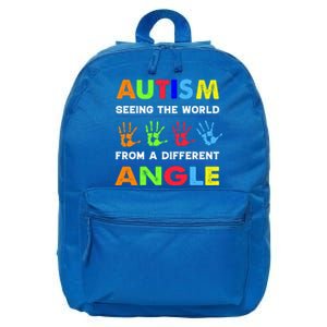 Autism Hand Prints Seeing The World From A Different Angle 16 in Basic Backpack