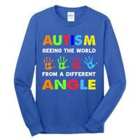 Autism Hand Prints Seeing The World From A Different Angle Tall Long Sleeve T-Shirt