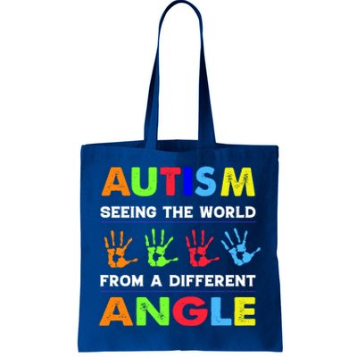 Autism Hand Prints Seeing The World From A Different Angle Tote Bag