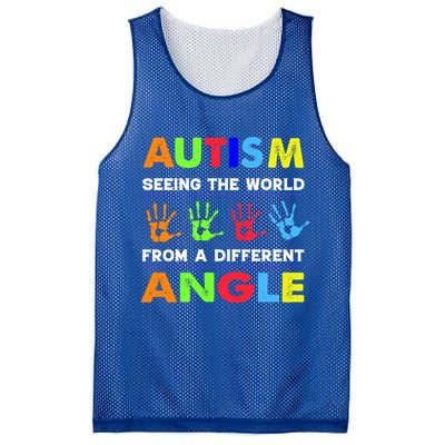 Autism Hand Prints Seeing The World From A Different Angle Mesh Reversible Basketball Jersey Tank