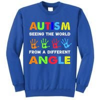 Autism Hand Prints Seeing The World From A Different Angle Tall Sweatshirt