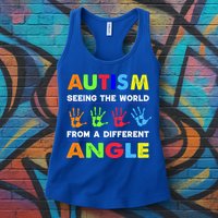 Autism Hand Prints Seeing The World From A Different Angle Womens Tank Top