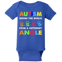 Autism Hand Prints Seeing The World From A Different Angle Baby Bodysuit