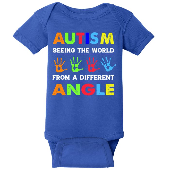 Autism Hand Prints Seeing The World From A Different Angle Baby Bodysuit