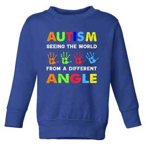 Autism Hand Prints Seeing The World From A Different Angle Toddler Sweatshirt