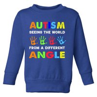 Autism Hand Prints Seeing The World From A Different Angle Toddler Sweatshirt