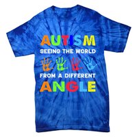 Autism Hand Prints Seeing The World From A Different Angle Tie-Dye T-Shirt