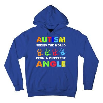 Autism Hand Prints Seeing The World From A Different Angle Tall Hoodie