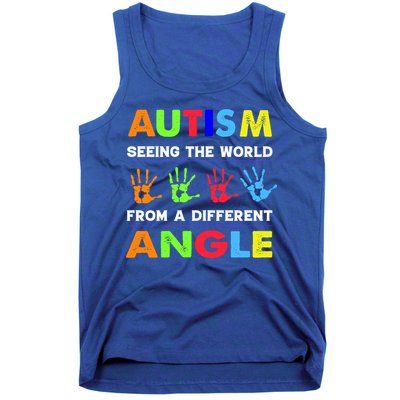 Autism Hand Prints Seeing The World From A Different Angle Tank Top