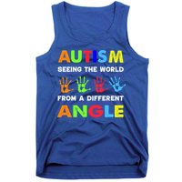 Autism Hand Prints Seeing The World From A Different Angle Tank Top