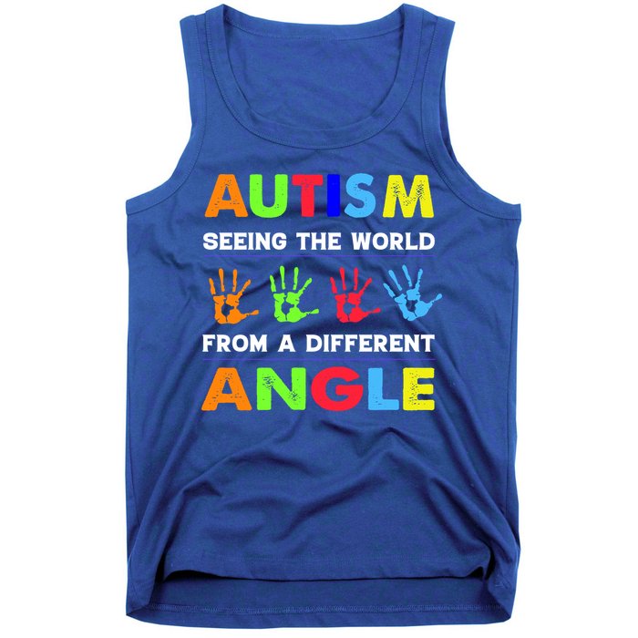 Autism Hand Prints Seeing The World From A Different Angle Tank Top