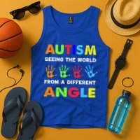 Autism Hand Prints Seeing The World From A Different Angle Tank Top