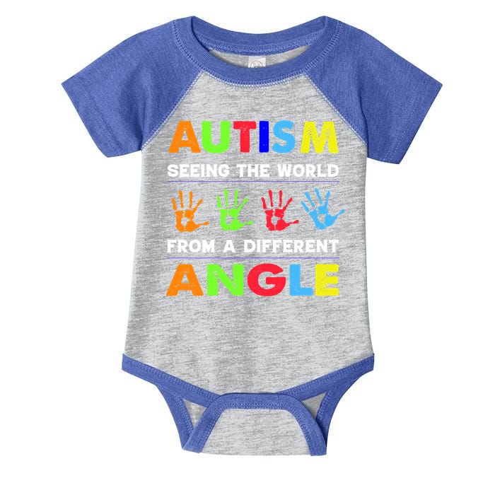 Autism Hand Prints Seeing The World From A Different Angle Infant Baby Jersey Bodysuit
