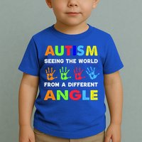 Autism Hand Prints Seeing The World From A Different Angle Toddler T-Shirt