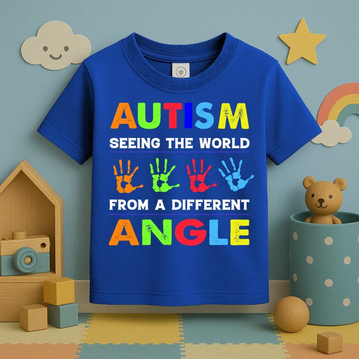 Autism Hand Prints Seeing The World From A Different Angle Toddler T-Shirt