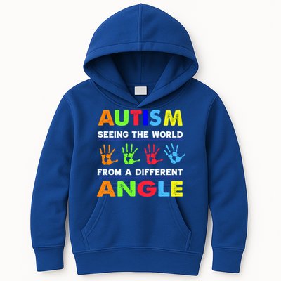 Autism Hand Prints Seeing The World From A Different Angle Kids Hoodie