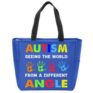 Autism Hand Prints Seeing The World From A Different Angle Zip Tote Bag