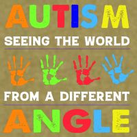 Autism Hand Prints Seeing The World From A Different Angle Garment-Dyed Women's Muscle Tee