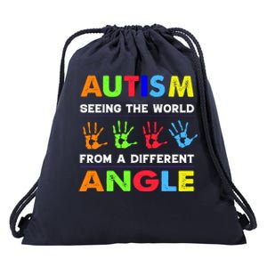 Autism Hand Prints Seeing The World From A Different Angle Drawstring Bag