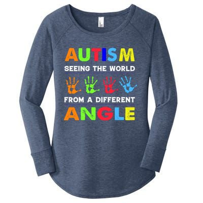 Autism Hand Prints Seeing The World From A Different Angle Women's Perfect Tri Tunic Long Sleeve Shirt