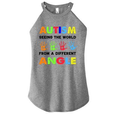 Autism Hand Prints Seeing The World From A Different Angle Women's Perfect Tri Rocker Tank