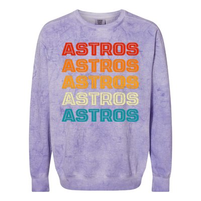 Astros Houston Retro Colorful Colorblast Crewneck Sweatshirt