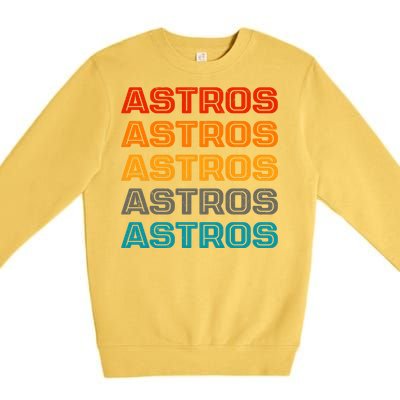 Astros Houston Retro Colorful Premium Crewneck Sweatshirt