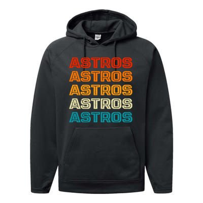 Astros Houston Retro Colorful Performance Fleece Hoodie