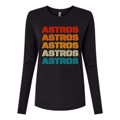 Astros Houston Retro Colorful Womens Cotton Relaxed Long Sleeve T-Shirt