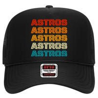 Astros Houston Retro Colorful High Crown Mesh Back Trucker Hat