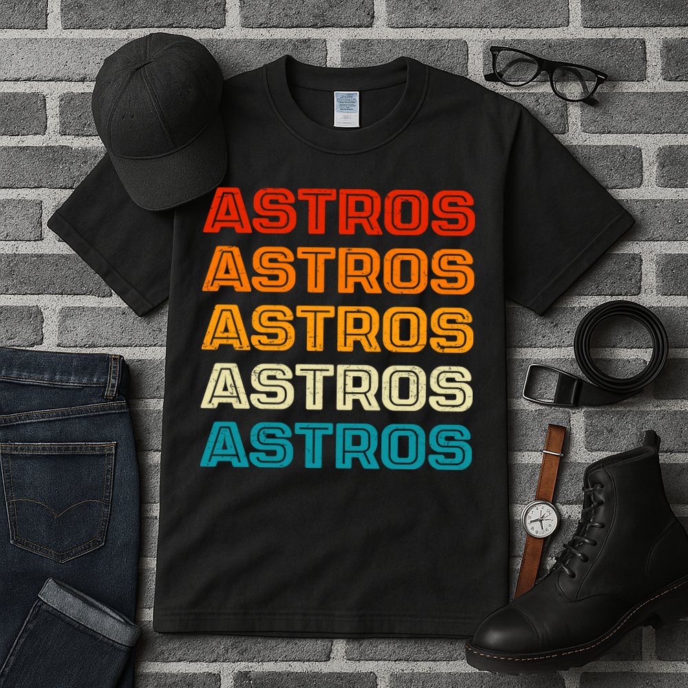 Astros Houston Retro Colorful Tall T-Shirt