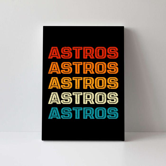 Astros Houston Retro Colorful Canvas