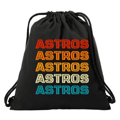 Astros Houston Retro Colorful Drawstring Bag