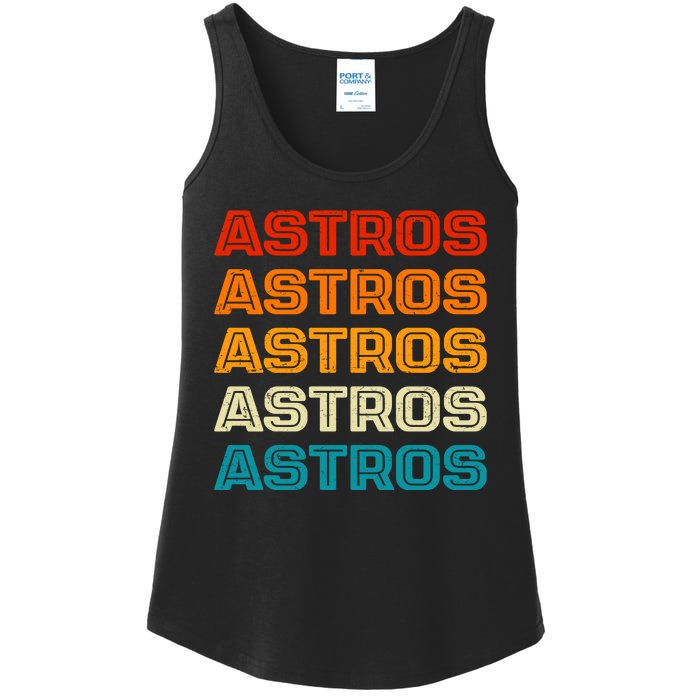 Astros Houston Retro Colorful Ladies Essential Tank