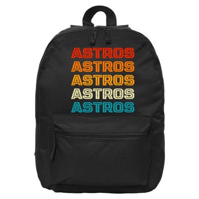 Astros Houston Retro Colorful 16 in Basic Backpack