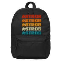 Astros Houston Retro Colorful 16 in Basic Backpack