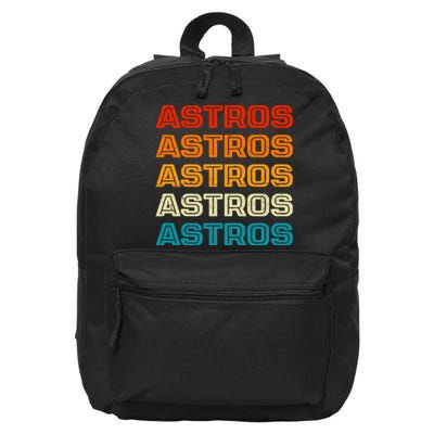 Astros Houston Retro Colorful 16 in Basic Backpack