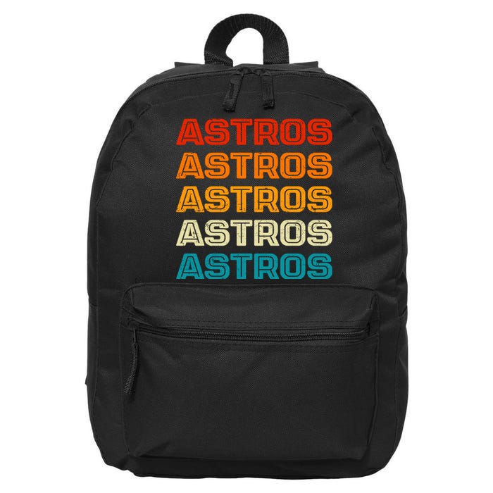 Astros Houston Retro Colorful 16 in Basic Backpack