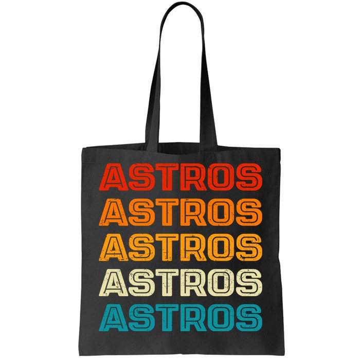 Astros Houston Retro Colorful Tote Bag