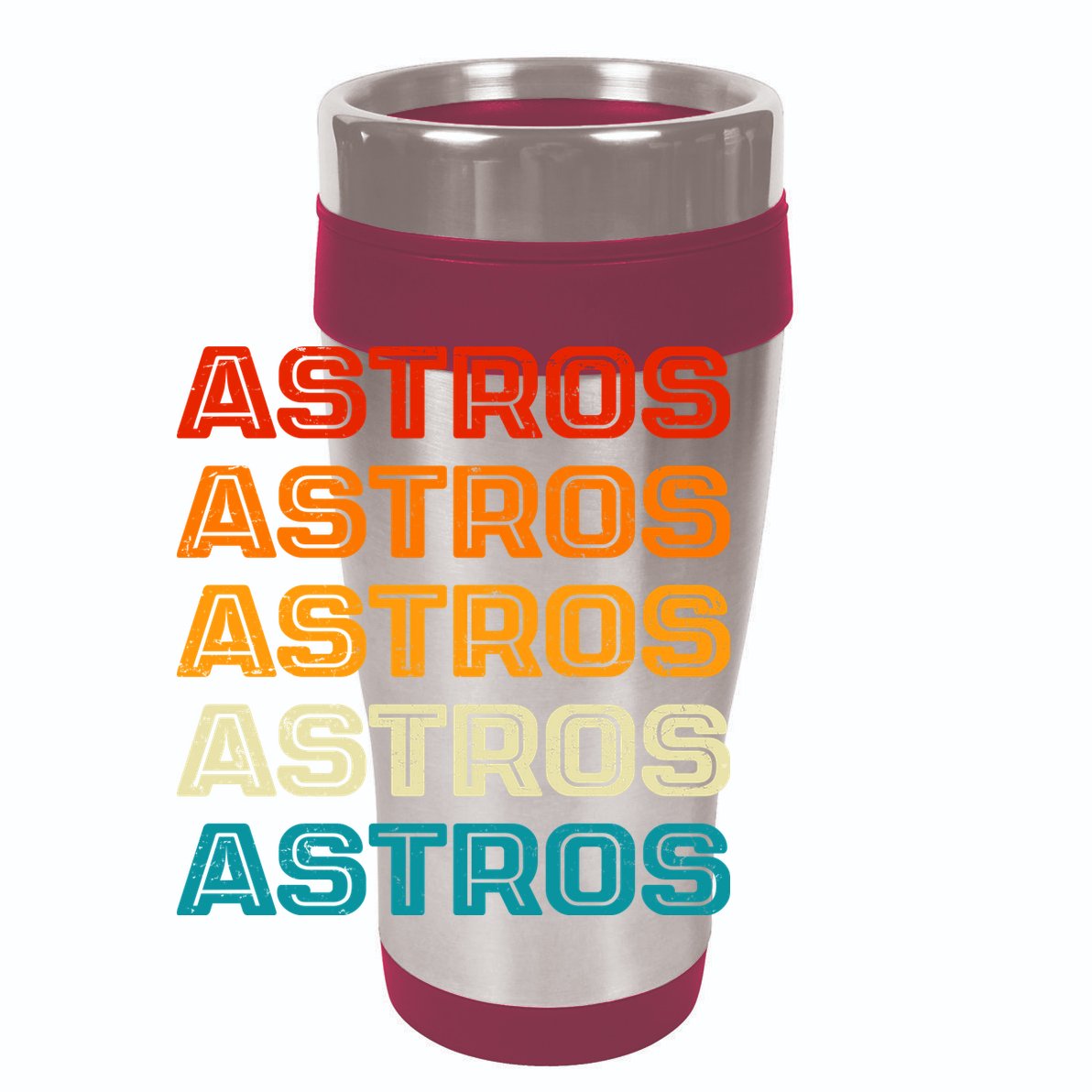 Astros Houston Retro Colorful 12oz Stainless Steel Coffee Mug