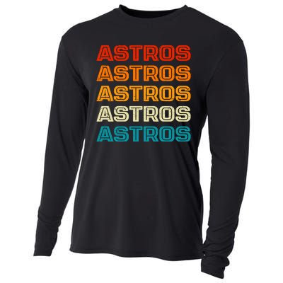 Astros Houston Retro Colorful Cooling Performance Long Sleeve Crew