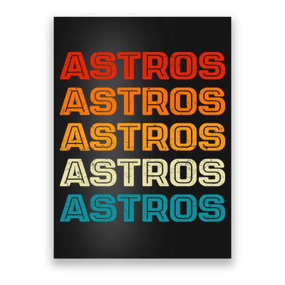 Astros Houston Retro Colorful Poster