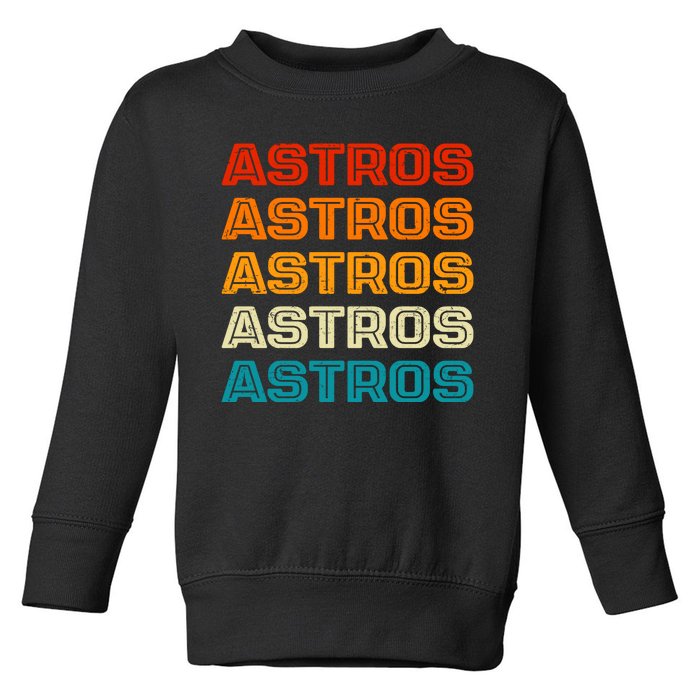 Astros Houston Retro Colorful Toddler Sweatshirt