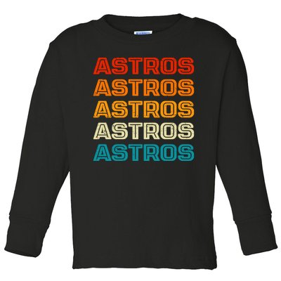 Astros Houston Retro Colorful Toddler Long Sleeve Shirt