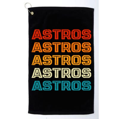 Astros Houston Retro Colorful Platinum Collection Golf Towel