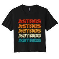 Astros Houston Retro Colorful Women's Crop Top Tee