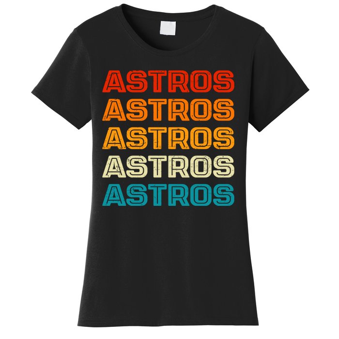 Astros Houston Retro Colorful Women's T-Shirt