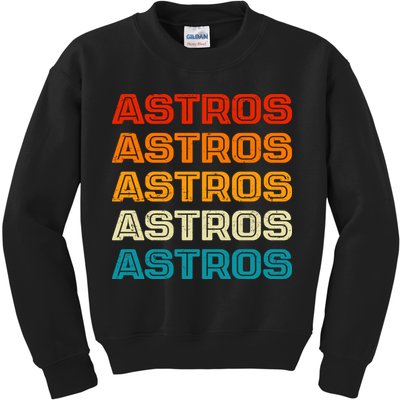 Astros Houston Retro Colorful Kids Sweatshirt